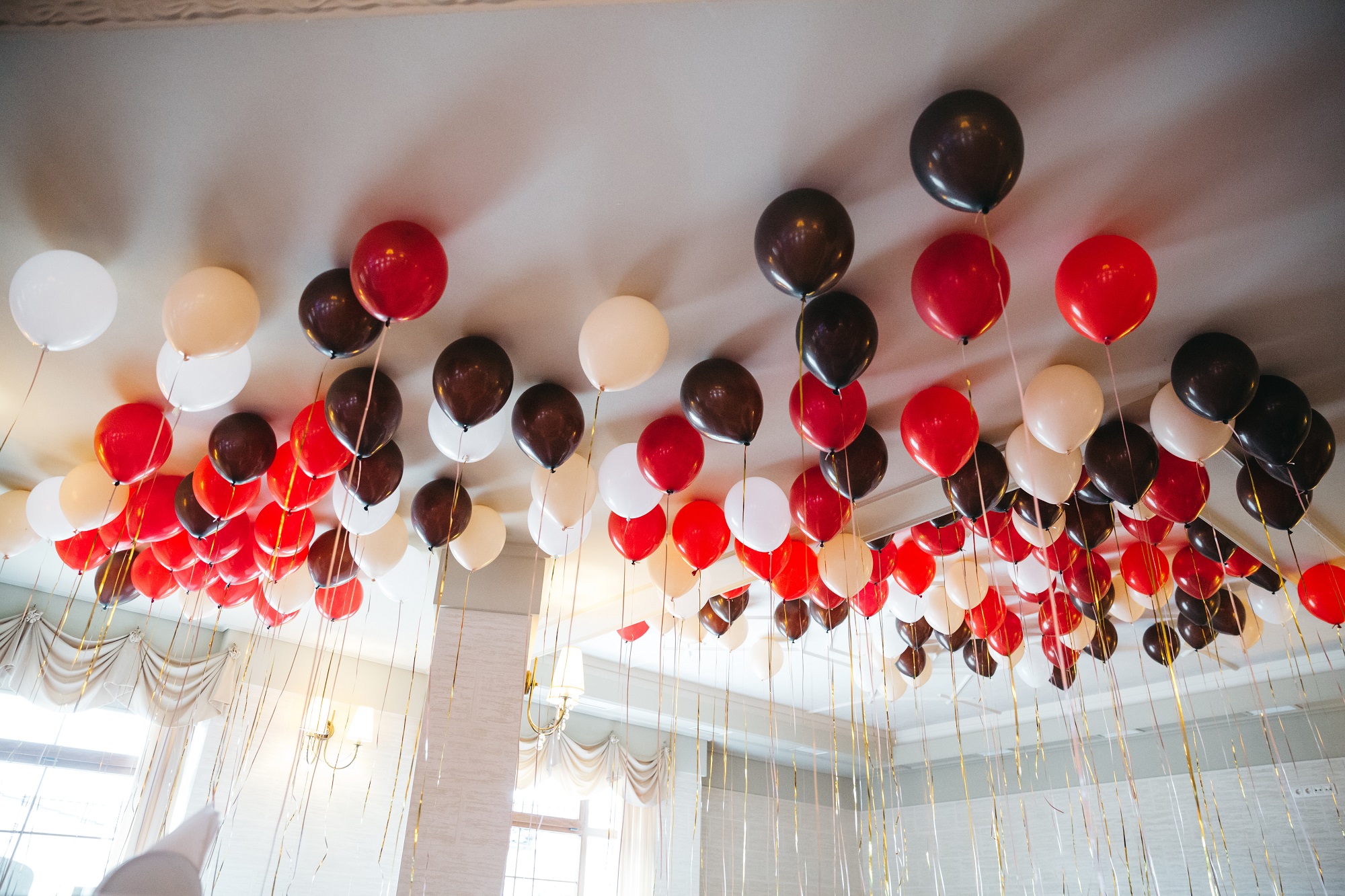 Many beautiful balls for decorating space